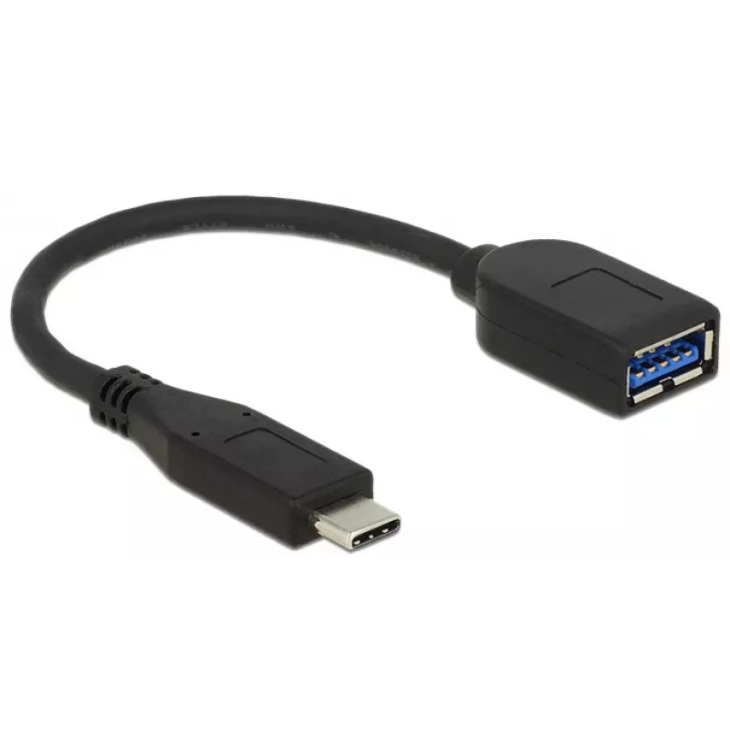 USB Cable DeLOCK USB 3.1 Gen 2 Type-C/Typ-A 0.1 m Black
