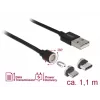 USB Cable DeLOCK 85723 USB 2.0 1.1m USB A USB C/Micro-USB B Black