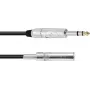 Audio cable Omnitronic 6.3 mm stereo jack extension, 3 m, black