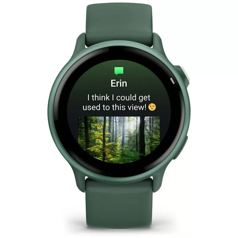 Smartwatch GARMIN vívoactive 6 – sport watch, 42 mm aluminium/polymer case, AMOLED 1.2 inch, GPS, 5 ATM, optical HR, SpO2, 8 GB, green