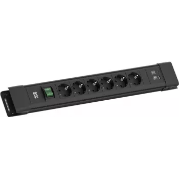 Power Strip Bachmann CONNECTUS BM005922 — 6×CEE7 sockets, 1×USB-A 22W, 2.0 m cable
