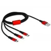 DeLOCK - Cable charging only - Lightning / USB - USB (M) to Micro-USB Type B, Lightning, USB-C (M) - 1,0m - Shielded - Black (85892)