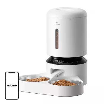 Pet feeder Aptel Granary with double bowl 5L, white