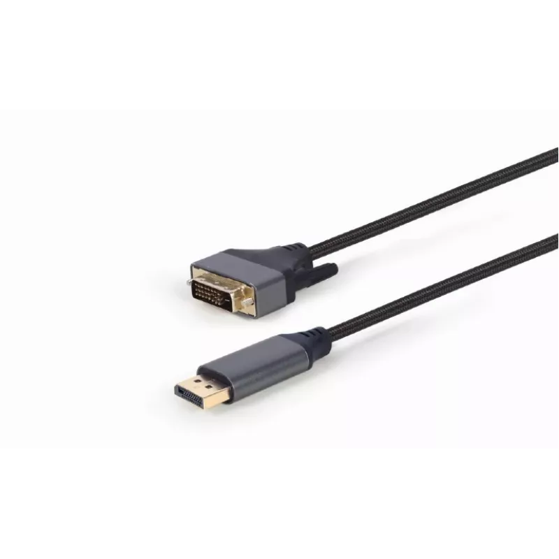 Video cable adapter Gembird CC-DPM-DVIM-4K-6 — DisplayPort to DVI, 1.8 m, 4K, black