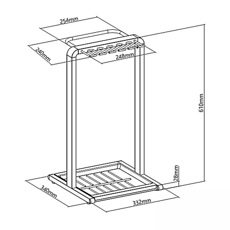 Umbrella stand MACLEAN MC-472, compact metal holder, dimensions 332×340×610 mm