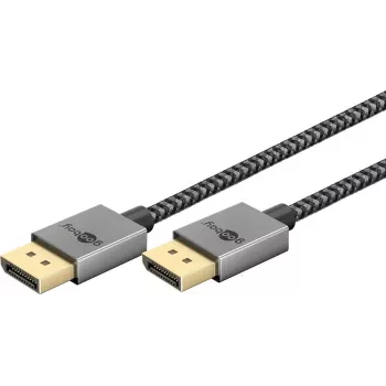 DisplayPort Cable 2.0/2.1 Slim (Silver/black, 1 Meter)