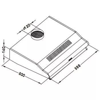 Extractor hood Respekta CH 1259 IXCN, charcoal filter, noise level 65 dB