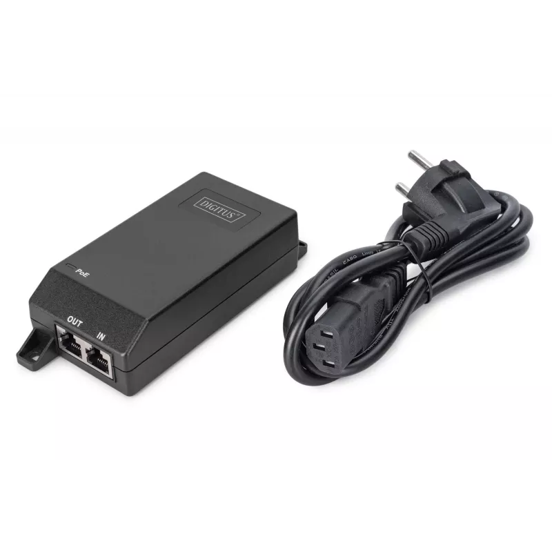Digitus Gigabit Ethernet PoE+ injector 802.3at 30 W Black