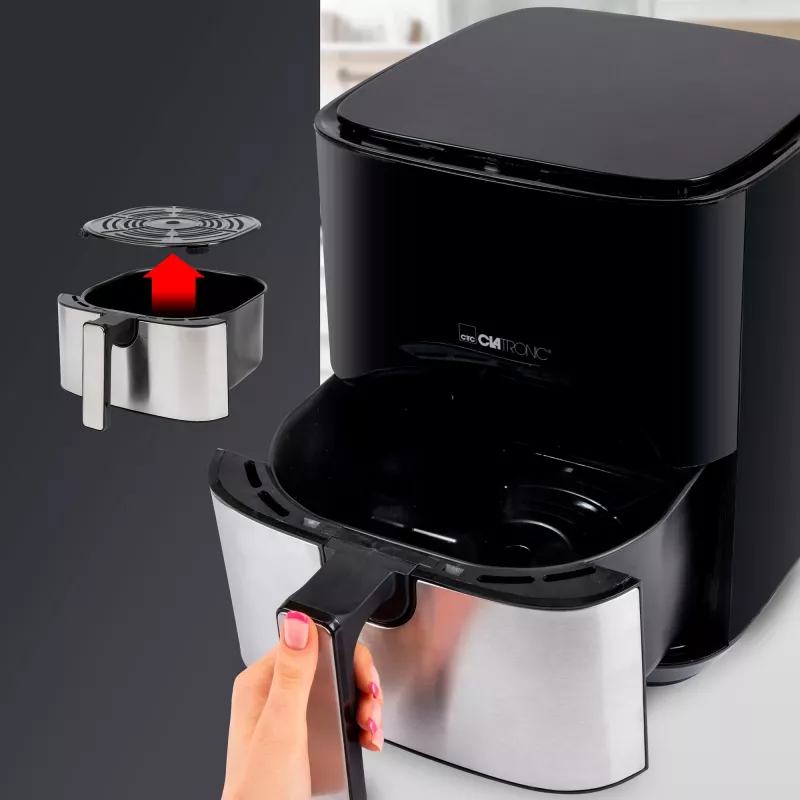 Clatronic FR 3782 H, Air Fryer, 5 l, 80 °C, 200 °C, Einzelbild, Black, Stainless Steel