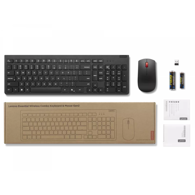 Lenovo Keyboard and Mouse Wireless Black