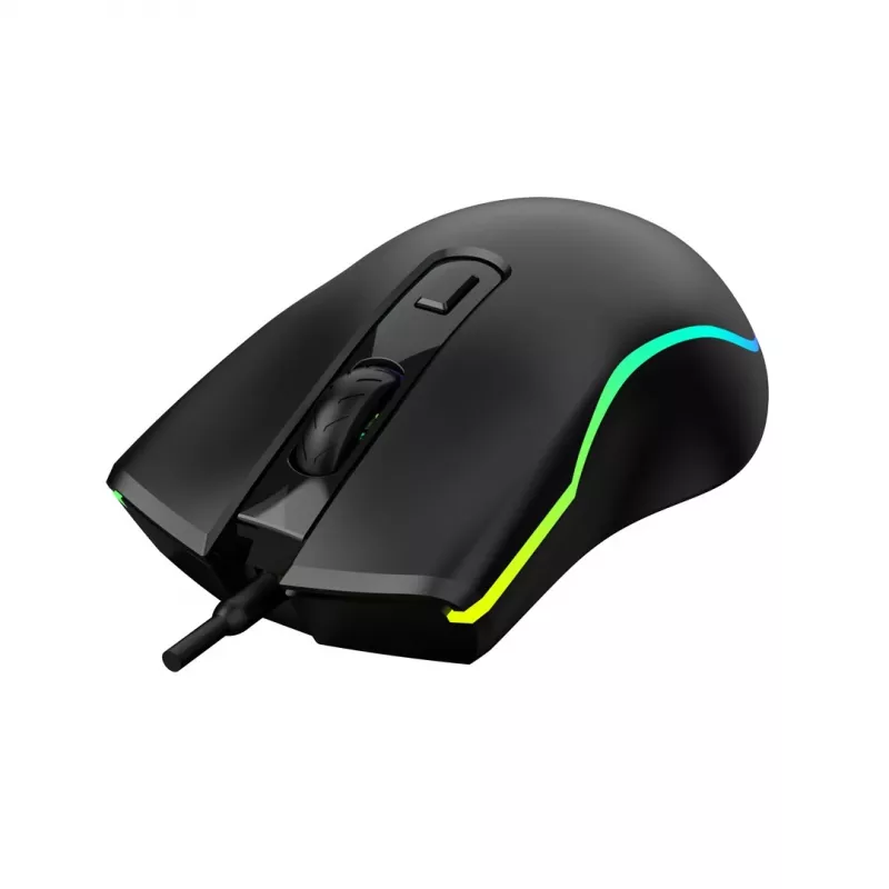 Wired heated gaming mouse ActiveJet AMY-W390 — ambidextrous, optical 2000 DPI, USB Type-A, 4 buttons, black
