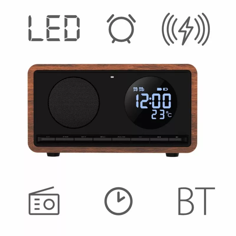 MANTA radio clock RDI912B Rimini Black with 12-inch display and 8GB storage