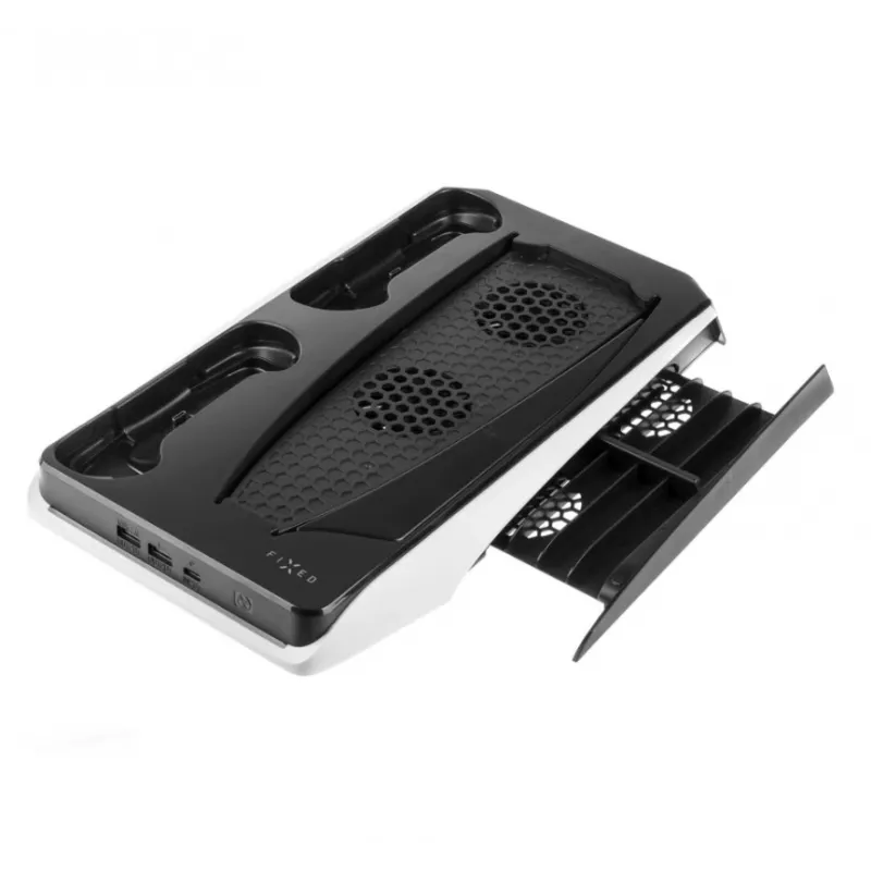 Cooling and Charging Station FIXED FIXPS5-MCS-BW — multifunctional station for PS5 DualSense controllers