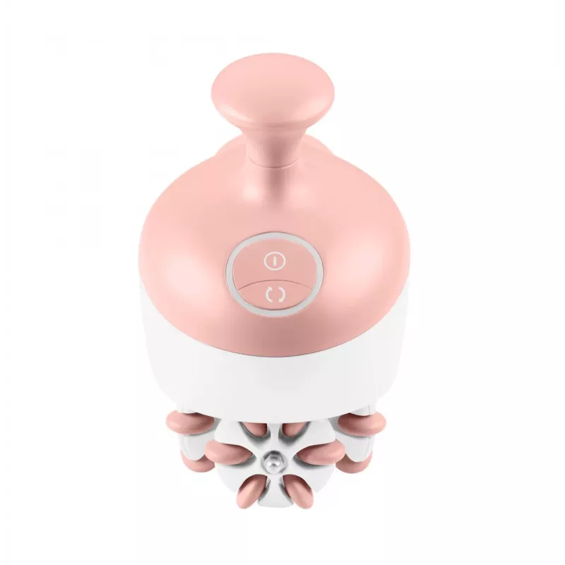 Handheld rolling massager Medisana AC 950 — cordless Li‑Ion, 2 power levels, ergonomic handles, 381 g, rose gold/white