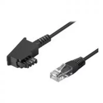 Wentronic Goobay TAE-F Connection Cable for DSL / VDSL, Black, 6 m - TAE-F-Plug to RJ45-Plug (8P2C) (51234)