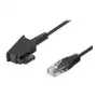 Wentronic Goobay TAE-F Connection Cable for DSL / VDSL, Black, 6 m - TAE-F-Plug to RJ45-Plug (8P2C) (51234)