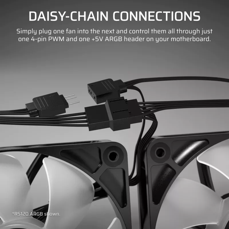 Cooling fan CORSAIR RS120-R 120mm White ARGB 25mm thickness