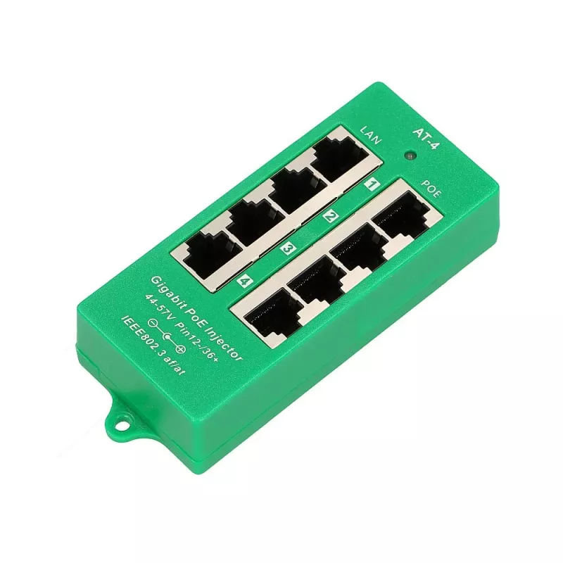 Extralink ACTIVE POE INJECTOR 4 PORT GIGABIT 802.3AT/AF 1 Gbps 48 V