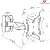 Wall TV mount MACLEAN MC-741 for 33–106.7 cm (13 inch–42 inch) screens, VESA 75x75–200x200, max load 25 kg, black