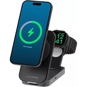 Flip 2IN1 QI2 Wireless Charging Stand Black