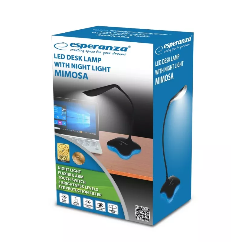 Esperanza ELD105K Mimosa LED desk lamp, 3 W, black