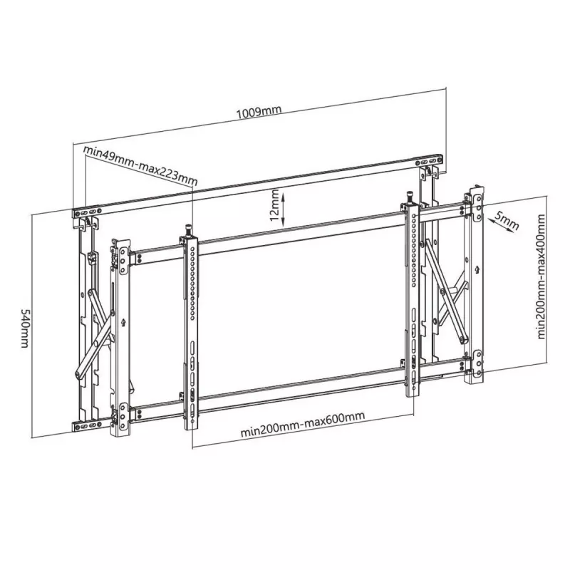 TV Video Wall Bracket MACLEAN MC-845 VESA 600x400mm mount for displays