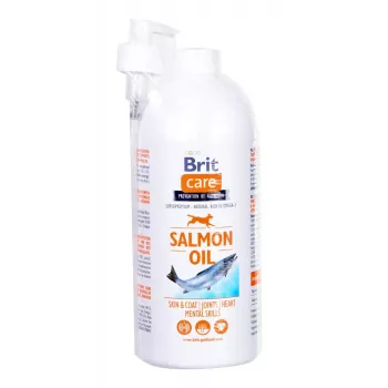Nutritional pet oil Brit Care BRIT 1000 ml — skin and coat supplement for dogs and cats, 1 L bottle