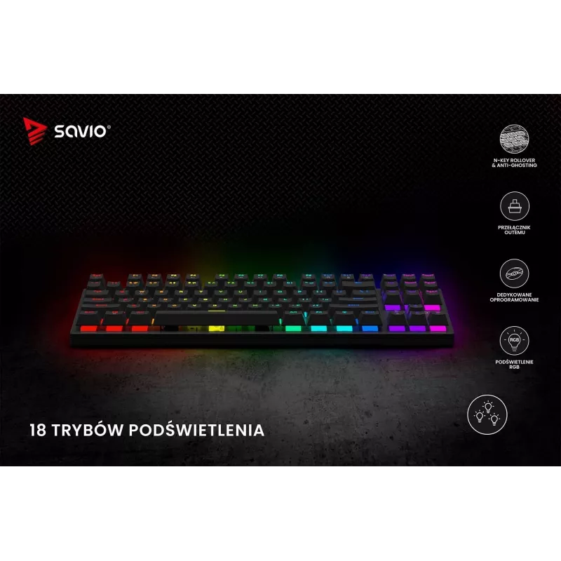 Mechanical Keyboard RGB Tempest X2 Outemu Red Savio Savgk-tempest X2 Red
