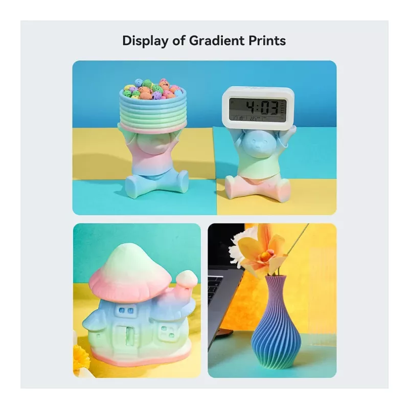 3D printing filament Creality PLA 1.75 mm, 1 kg — Blue/Green/Pink (Creality 3301010424)
