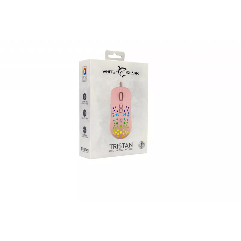 Mouse White Shark GM-9004 Tristan-2 Pink RGB USB