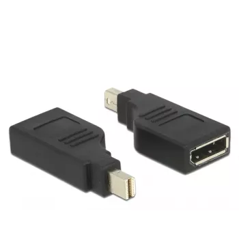 Delock Adapter mini Displayport 1,2 male > Displayport female 4K 90° turned - DisplayPort-Adapter - Mini DisplayPort (M) angled to DisplayPort (W) angled - Black (65626)
