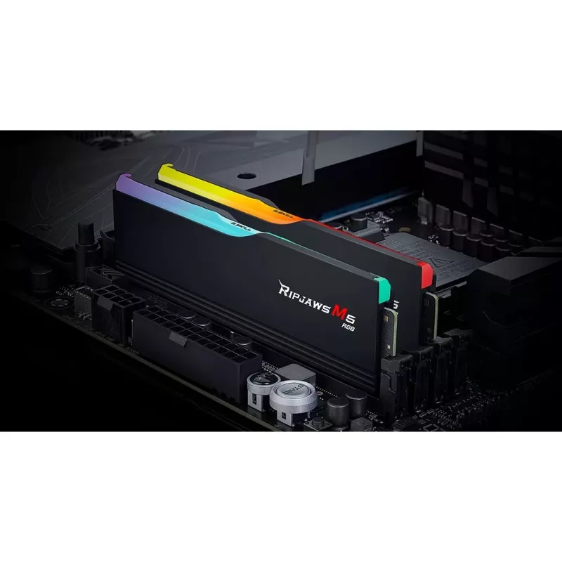 DIMM 32 GB DDR5-6000 (2x 16 GB) Dual-Kit, Arbeitsspeicher schwarz, F5-6000J3636F16GX2-RM5RK, Ripjaws M5 RGB, INTEL XMP