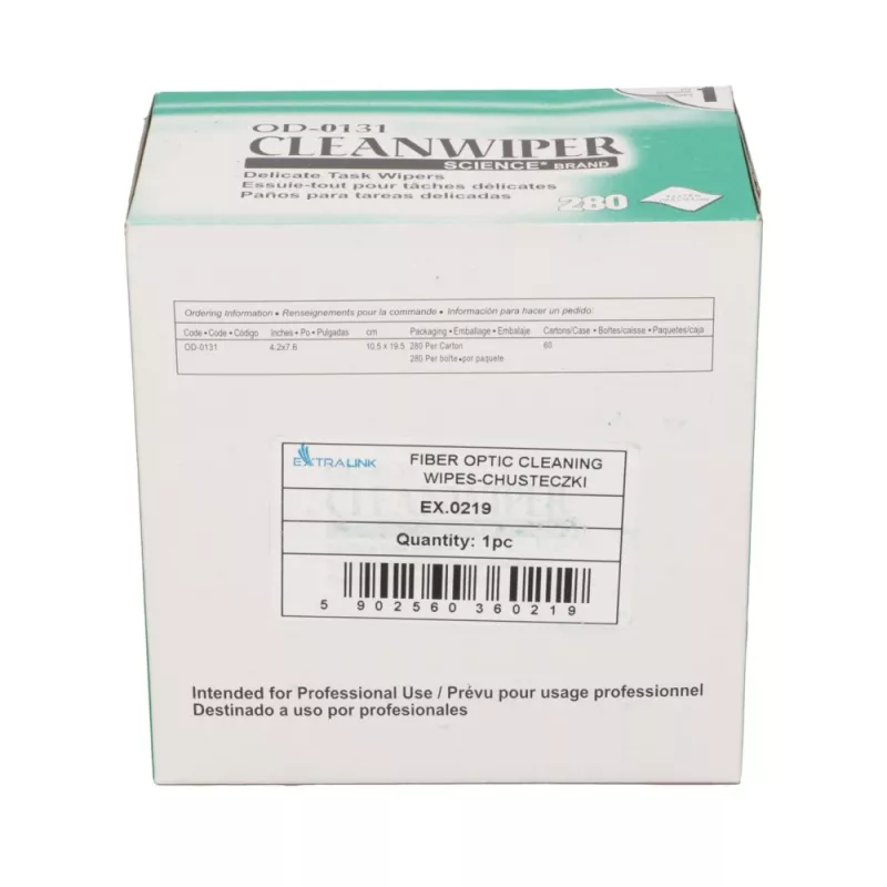 Cleaning wipes for fiber optic cleaning Extralink, 280 pcs, green