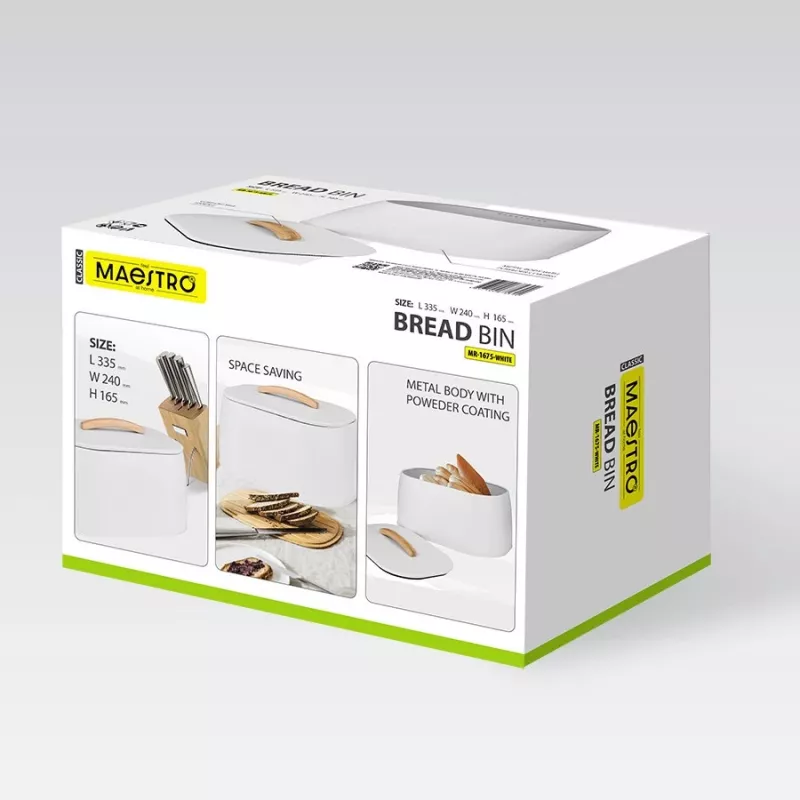 Breadbox Maestro MR-1675-WHITE — white bread storage box