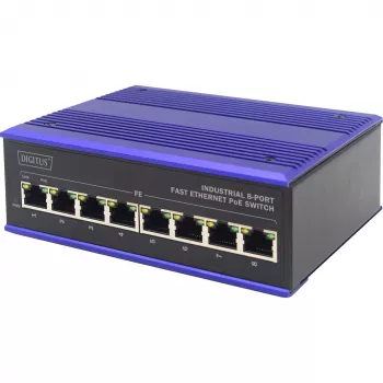 ASSMANN Electronic DN-650108 network switch Fast Ethernet (10/100) Power over Ethernet (PoE) Black, Blue