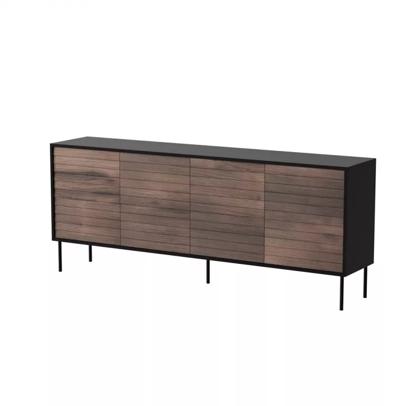 Cama 4D CORTINA chest of drawers 200x40x81 black/walnut