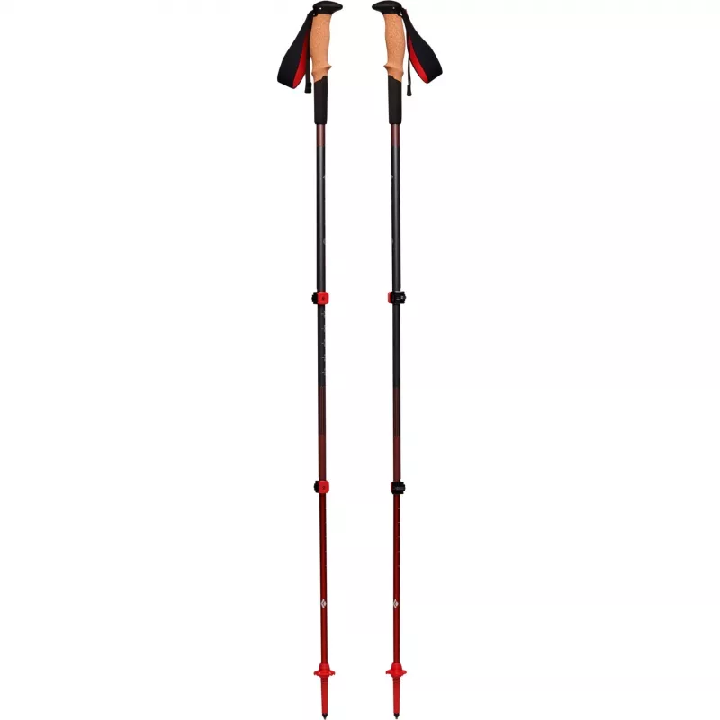 Trekking Poles Pursuit Shock S/M, Fitness Device Grey/Red, 1 Pair, 110-125 cm