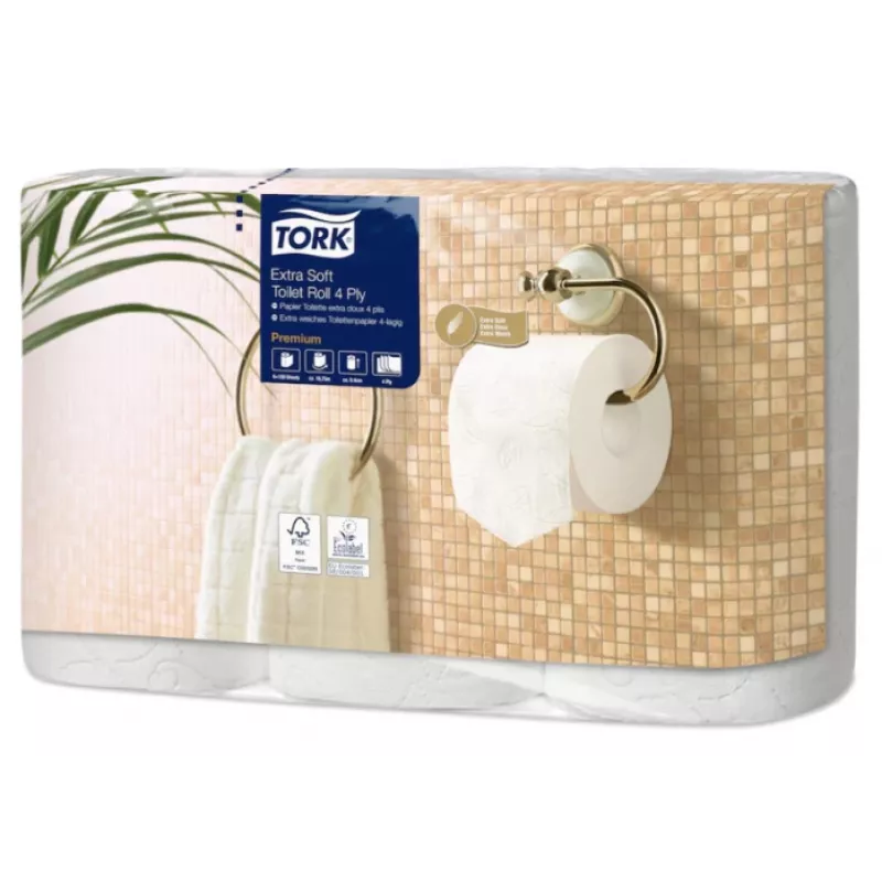 Toilet paper Tork Premium Extra Soft Conventional T4 — 4-layer rolls 9.7 cm x 19.1 m, pack of 6