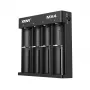 Battery charger XTAR MX4 4-slot universal Li-ion NiMH USB-C, black, supports 4 batteries
