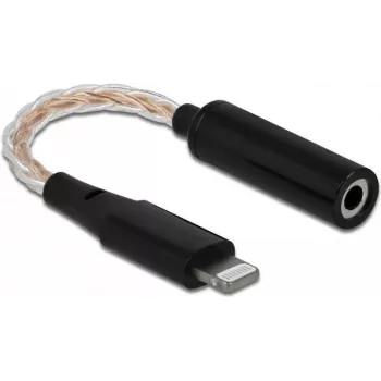 Mobile phone cable DeLOCK 66317 3.5mm Lightning Black 0.105m