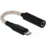 Mobile phone cable DeLOCK 66317 3.5mm Lightning Black 0.105m