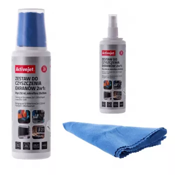 Equipment cleansing dry cloths & liquid ActiveJet AOC-269, microfibre cloth 200x200 mm, 250 ml spray, 2 pcs