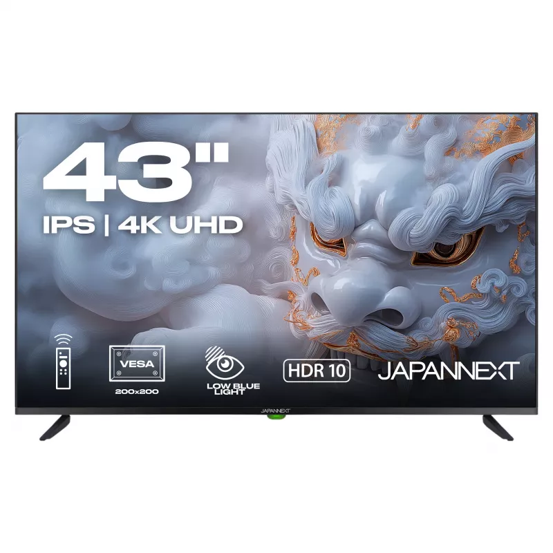 109,2cm/43 (3840x2160) JAPANNEXT JN-IPS430UHD60F 16:9 IPS 60Hz HDMI USB WLAN Speaker Black