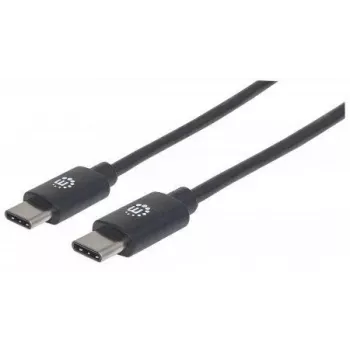 Manhattan USB-C to USB-C Cable, 50cm, Male to Male, Black, 480 Mbps (USB 2.0), Hi-Speed USB, Lifetime Warranty, Equivalent to USB2CC50CM