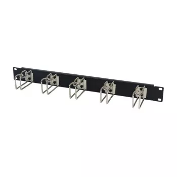 Rack cable management panel 1U metal with 5 large brackets, ALLNET ALL-S0002251, black