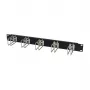 Rack cable management panel 1U metal with 5 large brackets, ALLNET ALL-S0002251, black