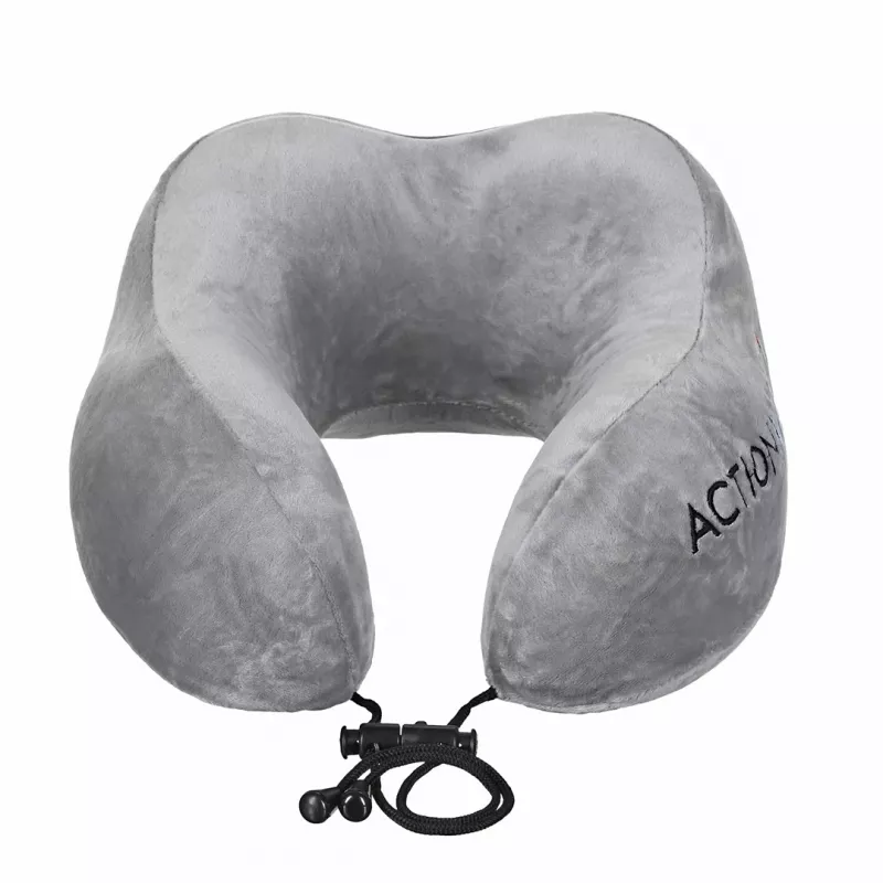 Orthopedic travel neck pillow ActionMed PO400AM, foam filler, grey — neck and nape support