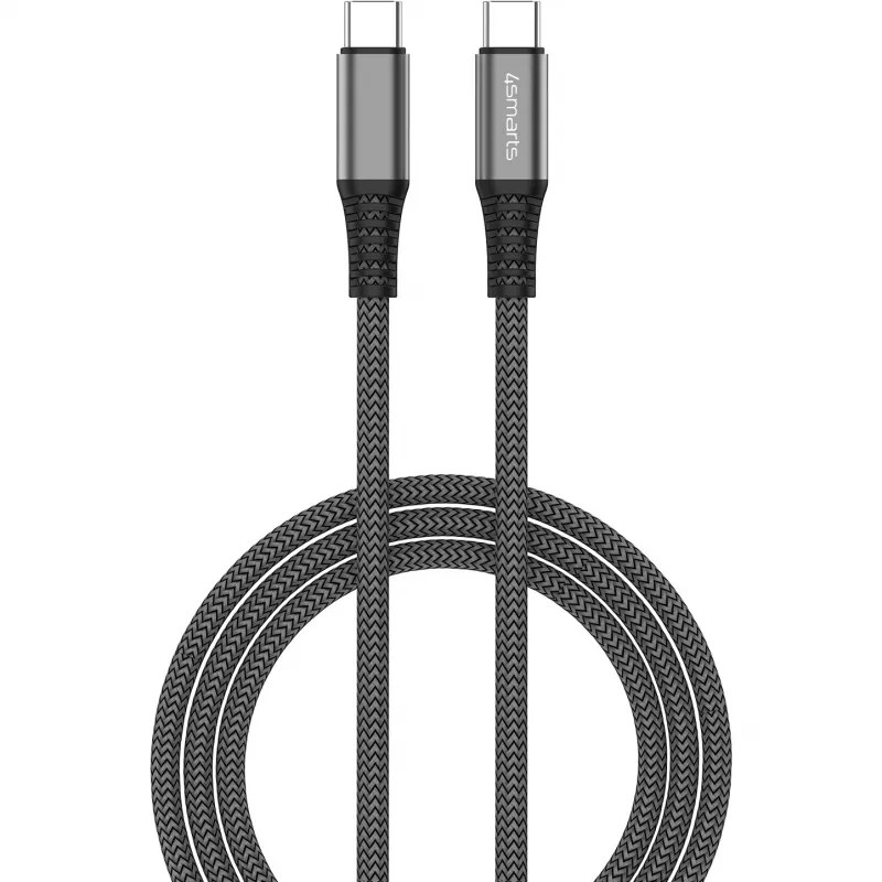 4smarts PremiumCord - USB Cable - USB-C (M) to USB-C (M) - USB 2.0 - 20 V - 5 A - 1.5 m - USB-Power Supply (100 W) - Black