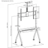Floor TV stand MACLEAN MC-114 W for displays 55 inch–100 inch, white, VESA up to 900x600, max load 120 kg, height 115–152 cm, shelf
