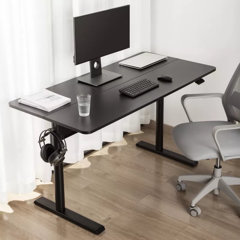 Ergo Office Table Table with Top, Gas Spring, Height Adjustable, for Standing Seated Work, Max Height 115cm, ER